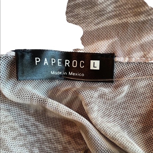 Paperoc Sheer Button Down Rouched Top - Picture 7 of 13